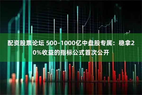 配资股票论坛 500–1000亿中盘股专属：稳拿20%收益的指标公式首次公开